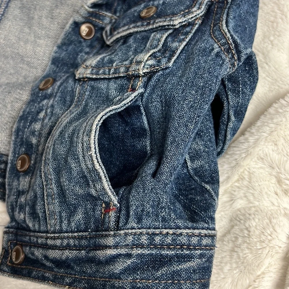 Gymboree Trucker Blue Jean Denim With Tan Corduroy Collar Jacket- Size 6-12 mos.